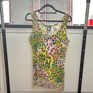Blumarine Vibrant Leopard Print Tank Top